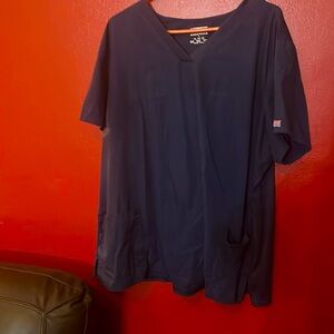 4x navy blue plus scrub top
